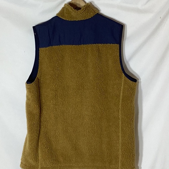 NWT Mens L.L.BEAN Sherpa Vest Antique Gold With Navy Size XL Tall - Picture 6 of 9